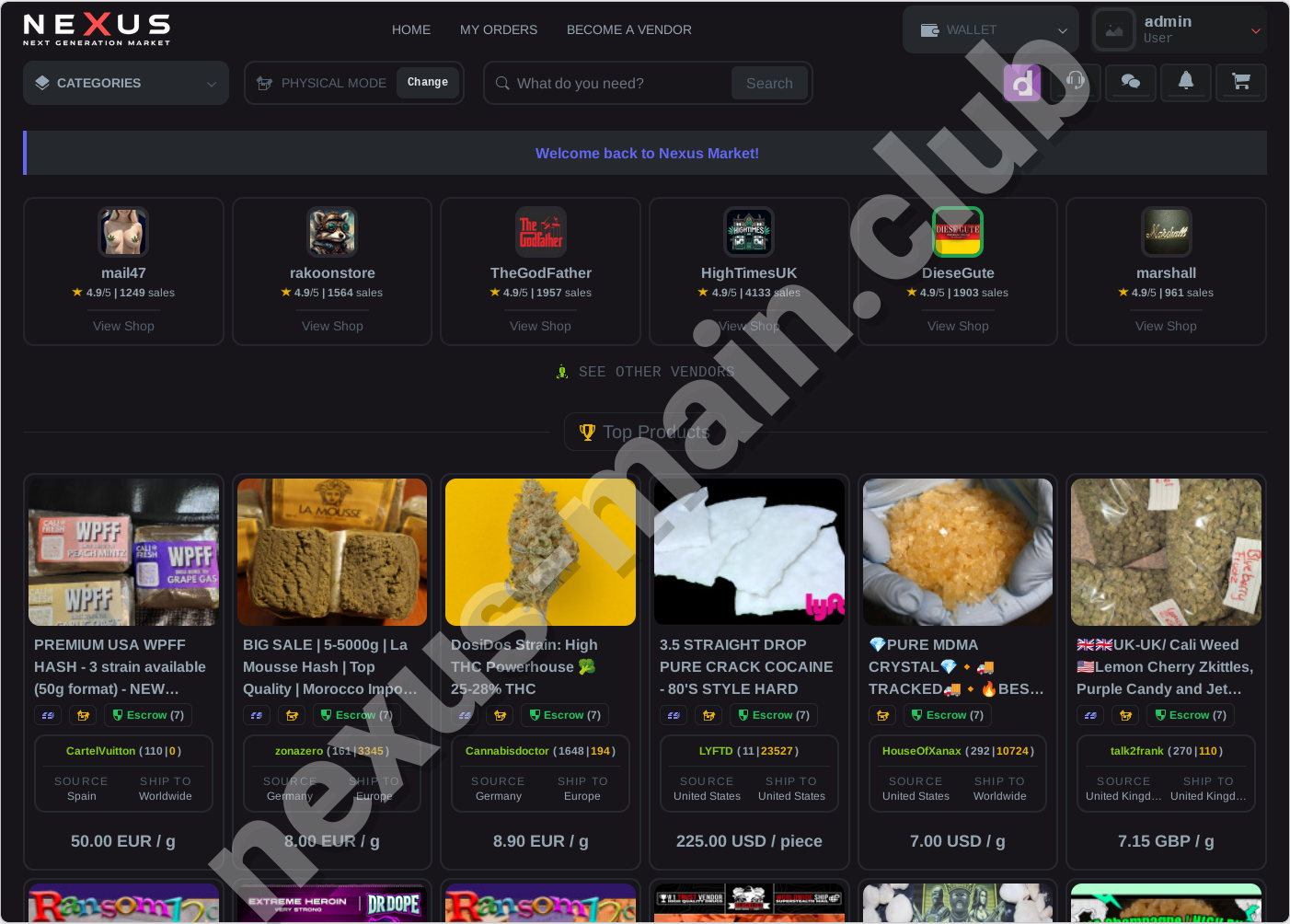 Nexus Darknet Market Homepage - Nexus official platform
